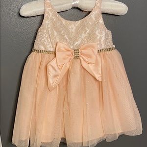 Little peach dress for baby girls